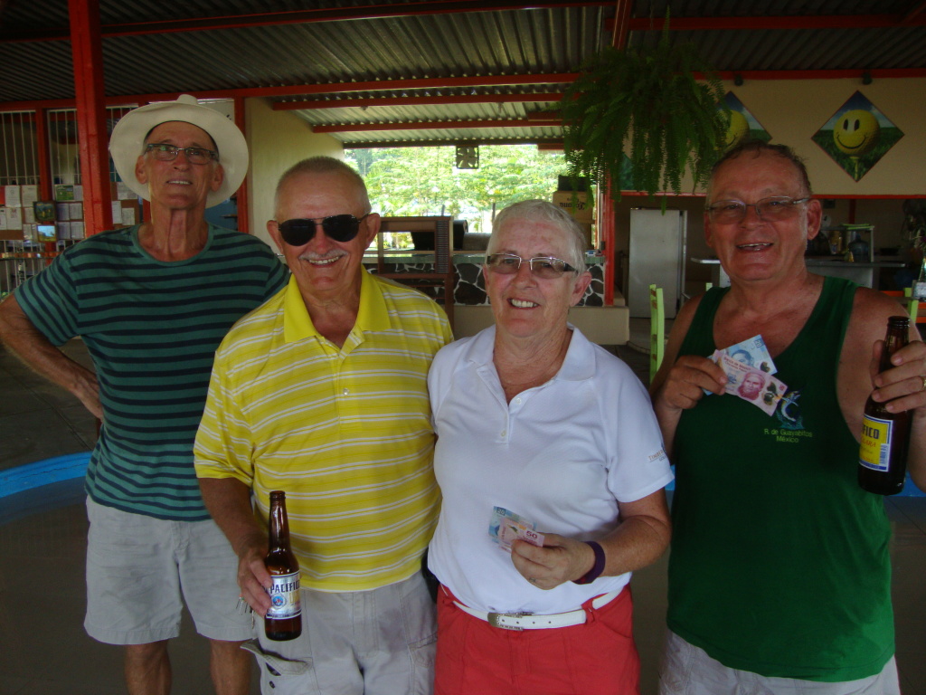  First place at five under was Roe, Bill, Harold, Dave 